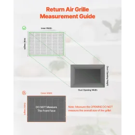 Return Air Filter Grille Fits W30 x H20 Inch Duct Opening Size with Filter