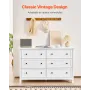 6 Drawer Dresser, Wooden Chest of Drawers with Sliding and Anti-tip Device, Retro Minimalist Dresser Chest, Closet Storage TV St