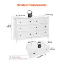 6 Drawer Dresser, Wooden Chest of Drawers with Sliding and Anti-tip Device, Retro Minimalist Dresser Chest, Closet Storage TV St