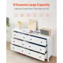6 Drawer Dresser, Wooden Chest of Drawers with Sliding and Anti-tip Device, Retro Minimalist Dresser Chest, Closet Storage TV St