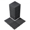 Interlocking Deck Tiles 36 Pack 12"x12" Plastic for Porch Dark Grey