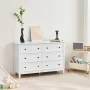 6 Drawer Dresser, Wooden Chest of Drawers with Sliding and Anti-tip Device, Retro Minimalist Dresser Chest, Closet Storage TV St