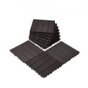 Interlocking Deck Tiles 10 Pack 12"x12" Waterproof for Porch Dark Brown