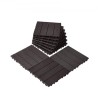 Interlocking Deck Tiles 10 Pack 12"x12" Waterproof for Porch Dark Brown