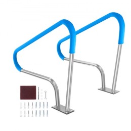 Pool Handrail 2 PCS 48x36in Stainless Steel with Base Plate for Spas