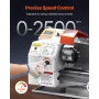 Metal Lathe Machine, 220 x 450 mm(8.7 x 18 in), Precision Bench Power Metal Lathe, Automatic Feed, 0-2500 RPM Variable Speed, 12