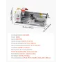 Metal Lathe Machine, 220 x 450 mm(8.7 x 18 in), Precision Bench Power Metal Lathe, Automatic Feed, 0-2500 RPM Variable Speed, 12