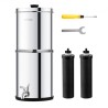 1.5G Gravity-fed Water Filter Countertop System Stainless Steel 2 Filters