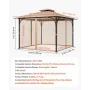 Gazebo Netting Replacement, Fit Most 10 x 10 x 7 FT Gazebo Curtain, Outdoor Garden Net, 4-Panel Sidewall Mesh Net, Patio Midge N