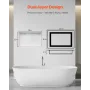 Shower Niche, 40.6 x 50.8 x 10.2 cm Recessed Wall Niche with Movable Divider Shelf, Modern Soap & Shampoo Storage Organizer, Squ