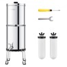 2.25G Gravity-fed Water Filter Countertop System Stainless Steel 2 Filters
