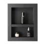 Shower Niche, 40.6 x 50.8 x 10.2 cm Recessed Wall Niche with Movable Divider Shelf, Modern Soap & Shampoo Storage Organizer, Squ