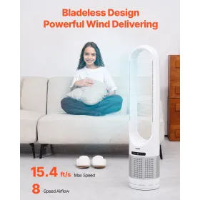 40 "Oscillerende tårnventilator 8H timer 15.4ft/s hastighed med fjernbetjening