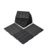 Interlocking Deck Tiles 10 Pack 12"x12" Plastic for Porch Dark Grey