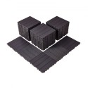 Interlocking Deck Tiles 54 Pack 12"x12" Waterproof for Porch Dark Brown