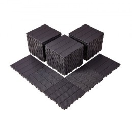 Interlocking Deck Tiles 54 Pack 12"x12" Waterproof for Porch Dark Brown