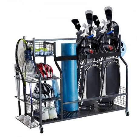 Arrangør af golfopbevaring 3 golfpose Stand Holder Club Rack Ball Cart