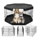 Hund Playpen 8 paneler sammenfoldelig metal hundeøvelse pen med paddæksel 30 "h