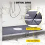 Shower Curb Kit, 38" x 60" ABS Watertight Shower Curb Overlay with 4" ABS Central Bonding Flange, 4" Stainless Steel Grate and T