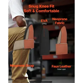 Knee Pads for Work Durable Leather Construction Pads Washable Extra Thick