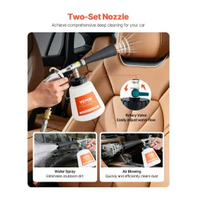 Car Cleaning Gun 6-9.2Bar High-Pressure Air Blow Gun with 1L Liquid Bottle