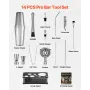 Cocktail Shaker Set, 14-Piece Stainless Steel Bar Tools with Acrylic Stand, Boston Bartender Kit Accessories | Mixer Spoon, Mudd