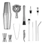 Cocktail Shaker Set, 14-Piece Stainless Steel Bar Tools with Acrylic Stand, Boston Bartender Kit Accessories | Mixer Spoon, Mudd