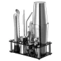 Cocktail Shaker Set, 14-Piece Stainless Steel Bar Tools with Acrylic Stand, Boston Bartender Kit Accessories | Mixer Spoon, Mudd