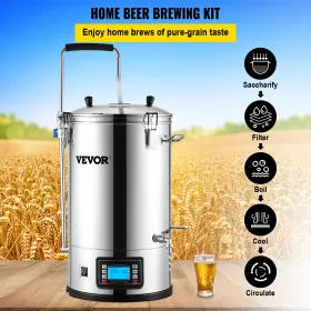 Electric Brewing System, 8 Gal/30 L, All-in-One Home Beer Brewer w/ Auto/Manual-Mode Panel, Mash Boil Device w/ 100-2500W Power