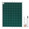 Pool Safety Cover 18x38ft, Inground Pool Cover fit for 16x36 ft Pool, Rectangle Inground Safety Pool Cover Green Mesh Solid
