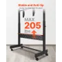 Rolling TV Stand, Mobile TV Cart for 55-100 Inch Screens, Height Adjustable Portable Monitor Stand with Tray, Holds up to 205 lb