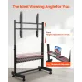 Rolling TV Stand, Mobile TV Cart for 55-100 Inch Screens, Height Adjustable Portable Monitor Stand with Tray, Holds up to 205 lb