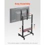 Rolling TV Stand, Mobile TV Cart for 55-100 Inch Screens, Height Adjustable Portable Monitor Stand with Tray, Holds up to 205 lb