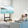 Rolling TV Stand, Mobile TV Cart for 55-100 Inch Screens, Height Adjustable Portable Monitor Stand with Tray, Holds up to 205 lb
