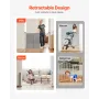 Retractable Baby Gate, 870 mm Tall, Extends up to 1800 mm Wide, Retractable Gate for Kids or Pets, Mesh Material, Easy to Instal