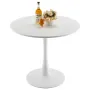 Round Dining Table, 31.5 in Wood Table for 2-4 Person, Modern Circle Furniture, Leisure Coffee Office Tables with Pedestal Base 
