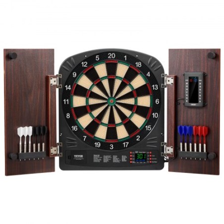 Dartboard and Cabinet Set Complete with All Accessories Easy Assembly
