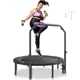 52" Foldable Mini Fitness Trampoline Adults Exercise Rebounder with Handle