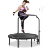 52 "Foldbar mini fitness trampolin Voksne træner rebounder med håndtag
