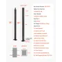 4-Pack Cable Railing Post, 36x2x2 In Horizontal-Hole Deck Railing Post with Pre-Drilled Holes, Stainless Steel Cable Rail Post w