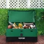 Outdoor Storage Box, 100 Gallon Waterproof PE Tarpaulin Deck Box with Galvanized Frame, All-Weather Protection & Portable, for C