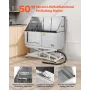 Electric Lift Dog Washing Station, 127 cm Professional Stainless Steel Pet Grooming Tub w/ PE Water Filter Board, Faucet & Showe