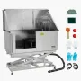 Electric Lift Dog Washing Station, 127 cm Professional Stainless Steel Pet Grooming Tub w/ PE Water Filter Board, Faucet & Showe
