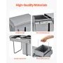 Pullout Trash Can for Kitchen Cabinets, 20+10+10L Double Under Sink Garbage Waste Recycling Bin, Under Mount Waste Container, wi