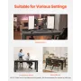 Rectangle Dining Table, 63 inch Length Large Wood Tables for 4-6 Person, Modern Dinner Furniture, Conference Desk Supporting for
