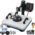 Heat Press 12X15 Inch 10 In 1 Heat Press 1000W Heat Press Machine with 360Â° Rotation Swing Away White Heat Press T-Shirt