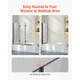 Bathtub Shower Door 51 in. W x 56 in. H Frameless Foldable Tub Shower Door