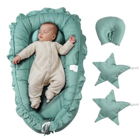 Baby Infant Lounger 100% Cotton Soft Newborn Nest Sleeper with Headrest