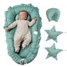 Baby Infant Lounger 100% Cotton Soft Newborn Nest Sleeper with Headrest