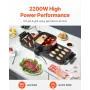 Hot Pot with Grill, 2300W 2-in-1 Electric Smokeless Grill and Hot Pot, Removable Shabu-shabu Hotpot with Non-stick Pan, Separate